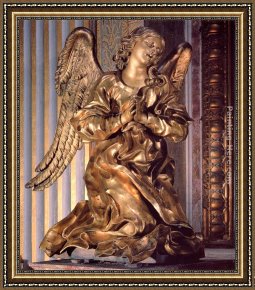 Gian Lorenzo Bernini Framed Paintings - Altar of the Cappella del Sacramento [detail] by Gian Lorenzo Bernini